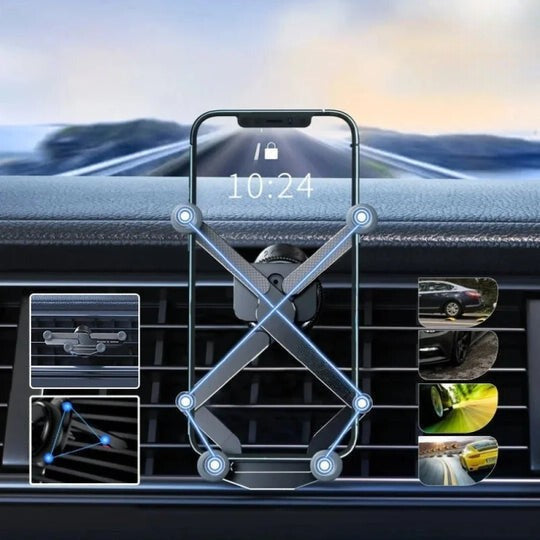Support Téléphone Voiture Grille d’Aération – Rotation 360° & Verrouillage Automatique