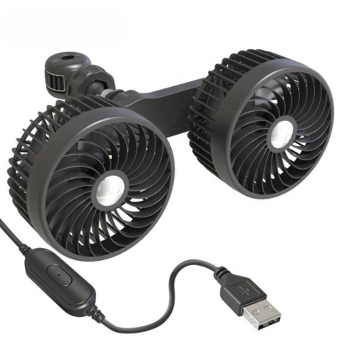 Ventilator Auto cu Două Capete — Reîncărcabil și Orientabil