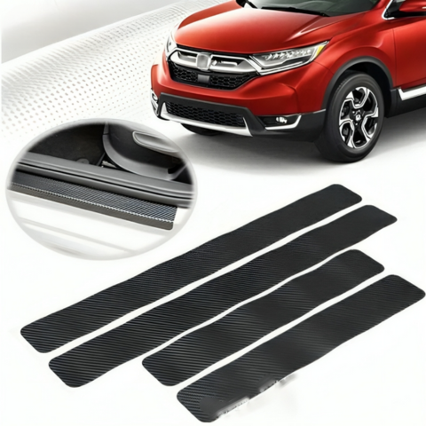 Autocollant De Protection De Porte — Finition Fibre De Carbone Durable