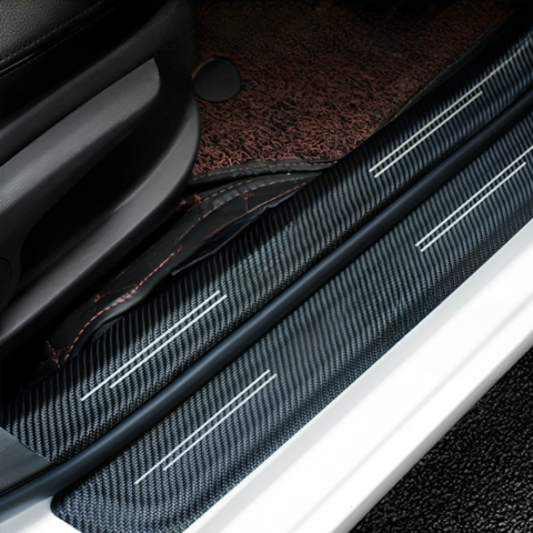 Autocollant De Protection De Porte — Finition Fibre De Carbone Durable