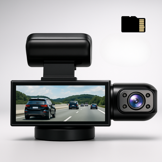 Dashcam Διπλή Full HD Αυτοκινήτου - Νυχτερινή Όραση + Εσωτερική Κάμερα