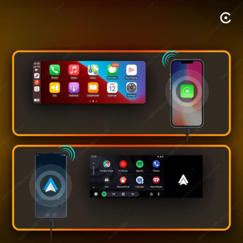 MP5 Bil Multimedia Radio med CarPlay och Android Auto - Pekskärm & Snabbanslutning