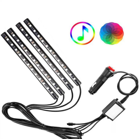 Car Ambient LED Kit – Sound Reactive Multicolor Lights 