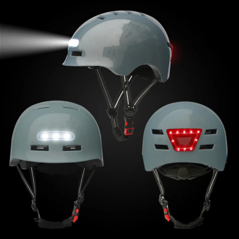 קסדת אופניים עירונית – עם תאורת LED קדמית ואחורית 